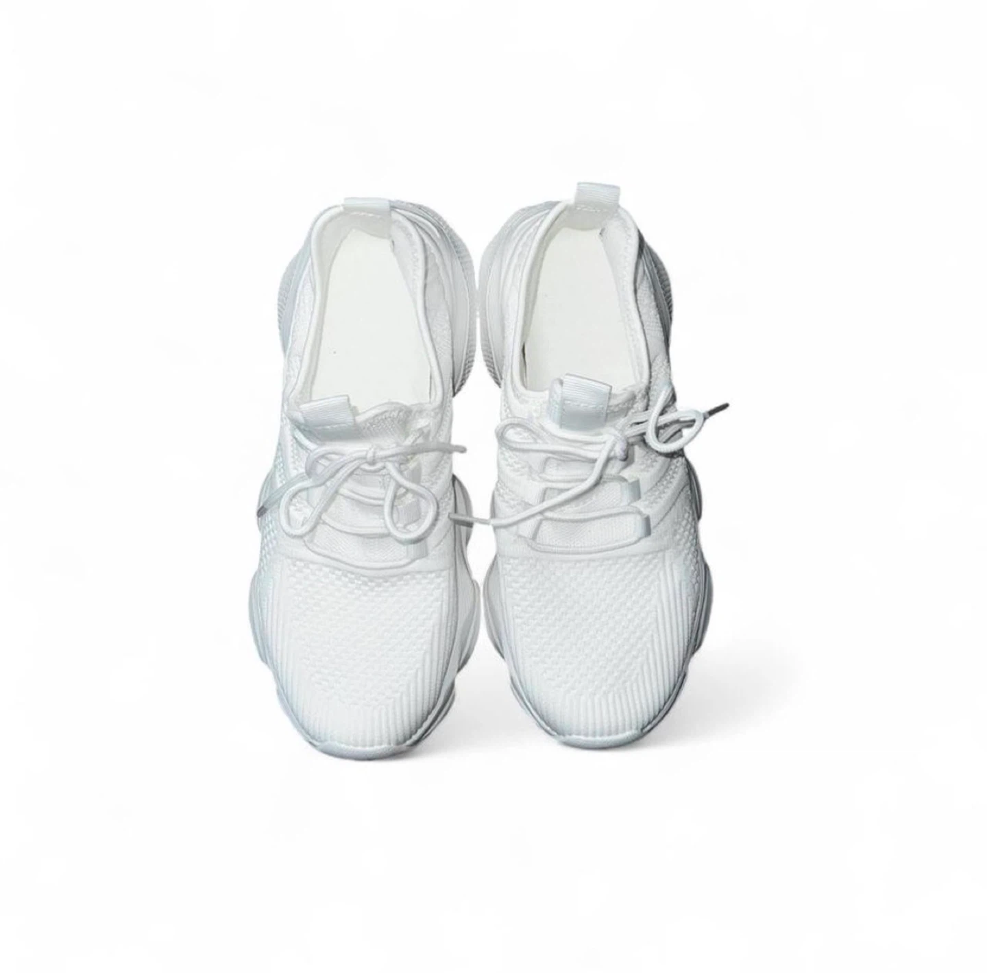 White Chunky Trainer Tennis Athletic Fashion Sneakers - photo 2