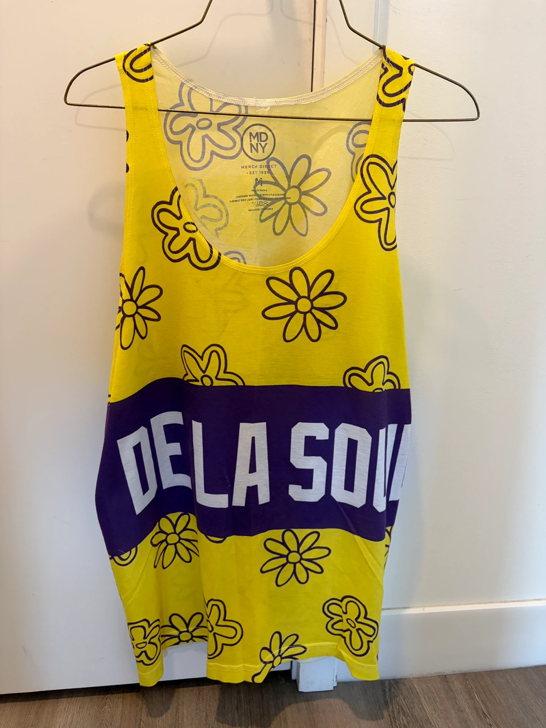 De La Soul Yellow Floral Tank Top - Size Medium
