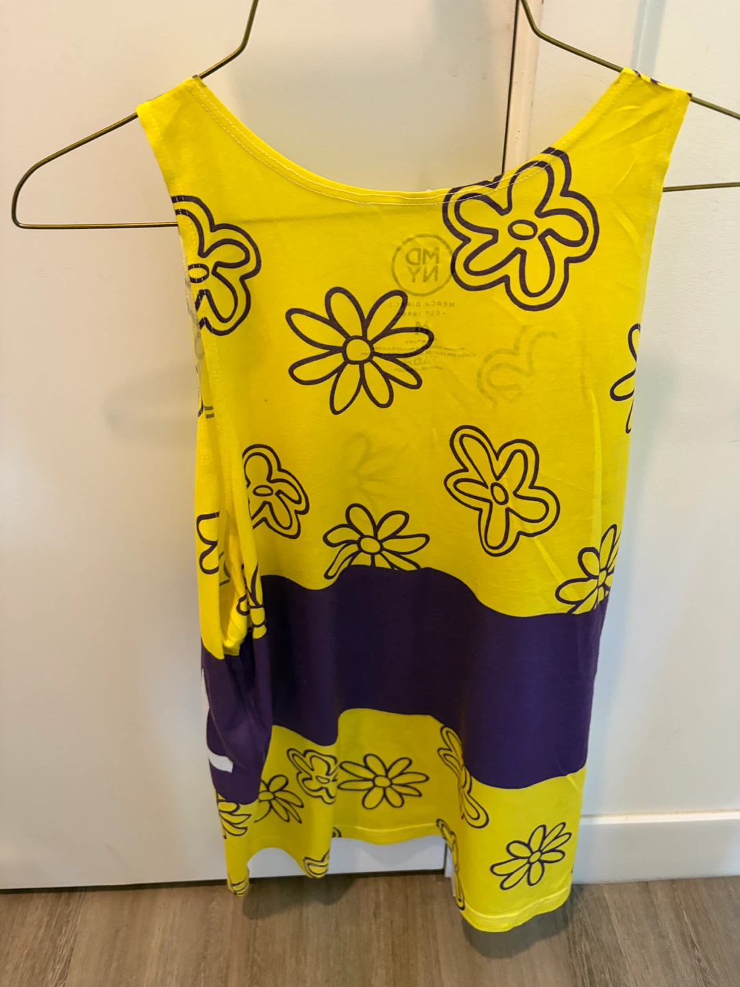 De La Soul Yellow Floral Tank Top - Size Medium - photo 2