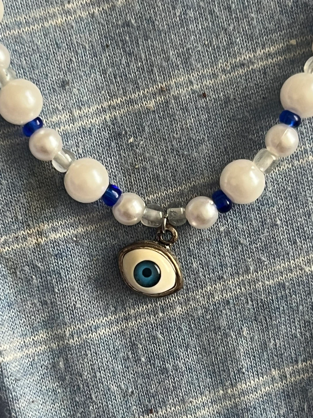 Beaded Necklace Set with Evil Eye Charm - photo 3