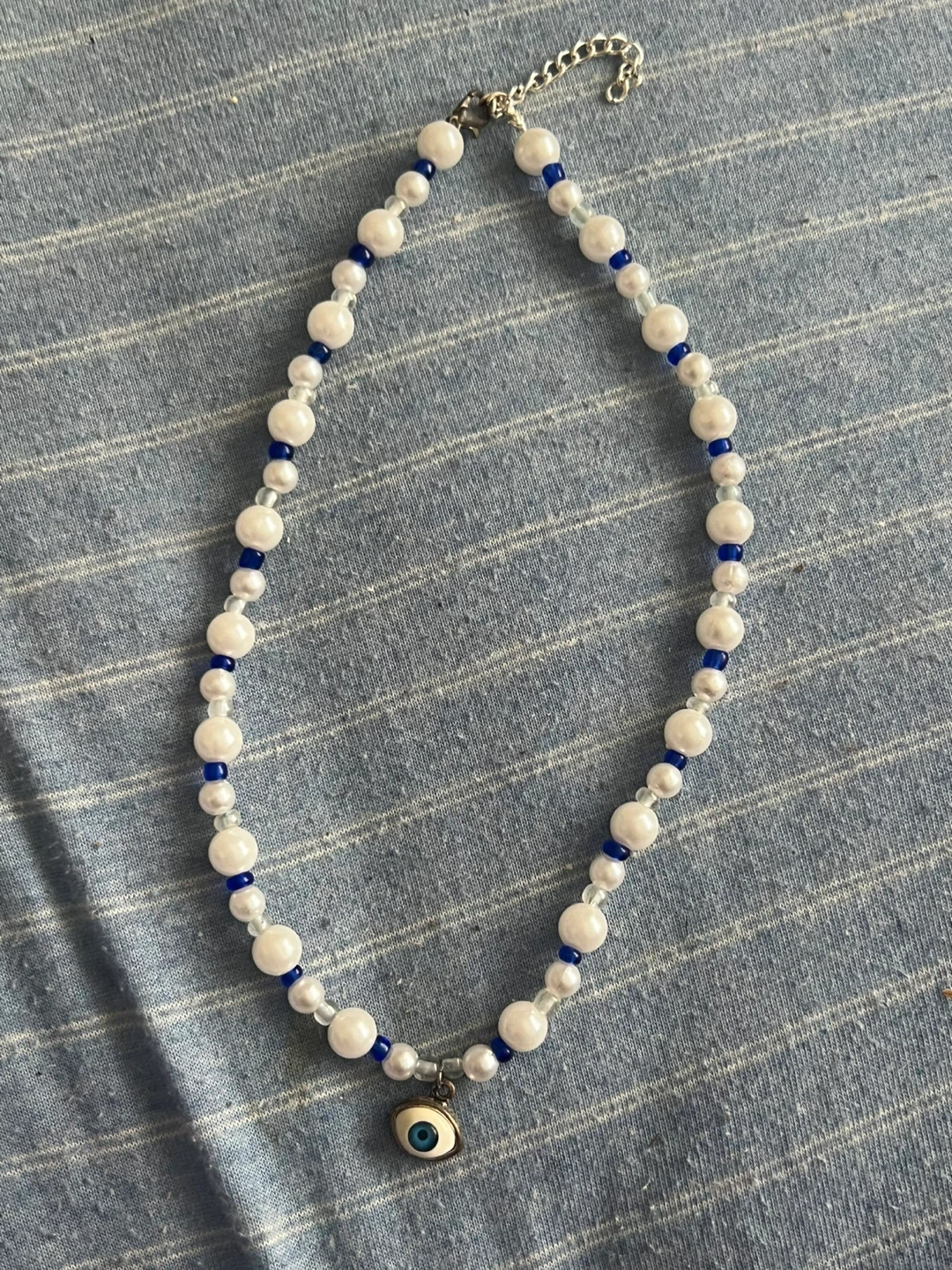 Beaded Necklace Set with Evil Eye Charm - photo 2