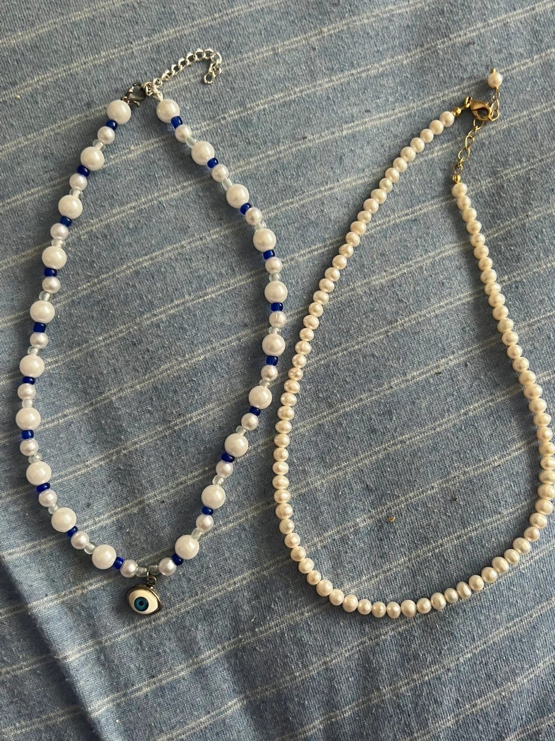 Beaded Necklace Set with Evil Eye Charm