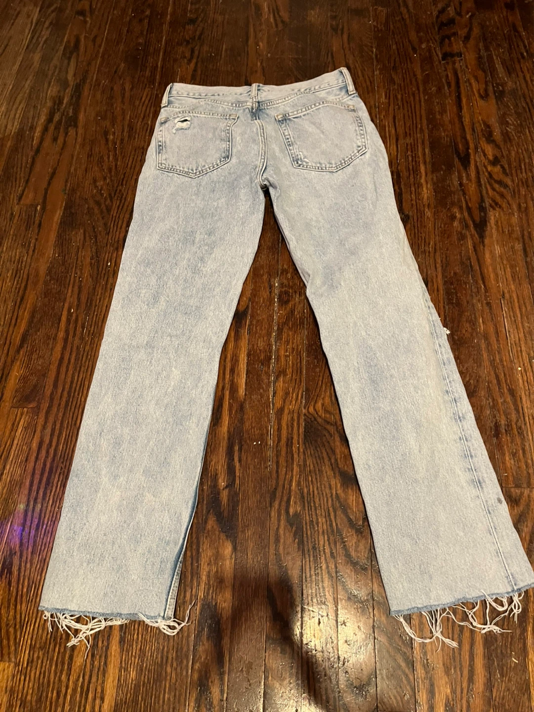 GAP Boyfriend Jeans Mid Rise Distressed Light Wash Jeans Size 26 - photo 3