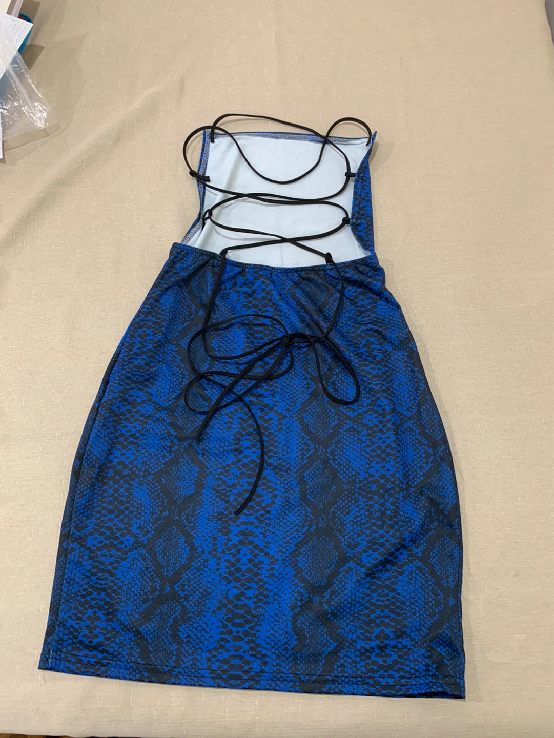 Blue Snake Print Strappy Dress - photo 2