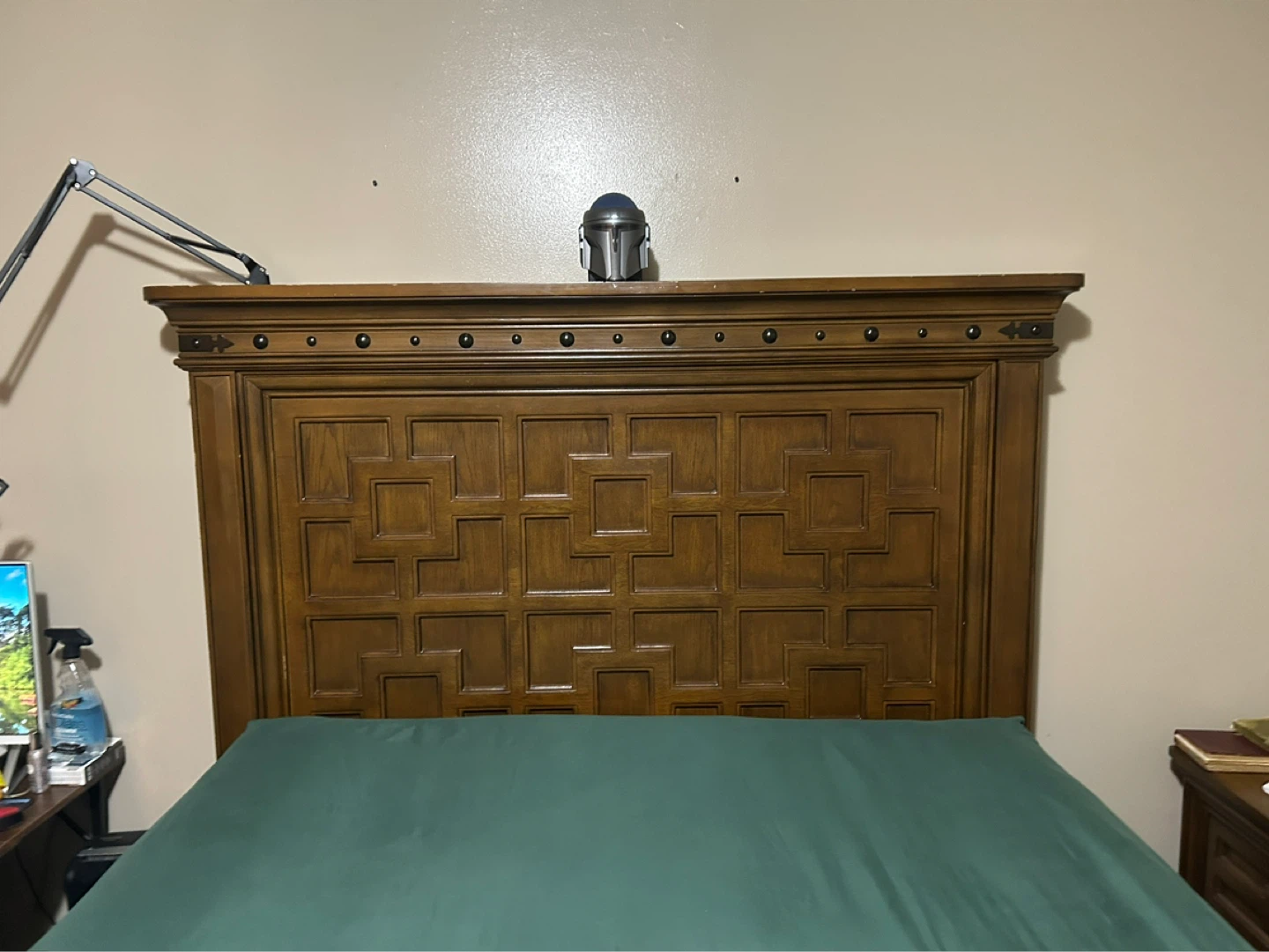 Vintage Wooden Bed Frame with Headboard - photo 2