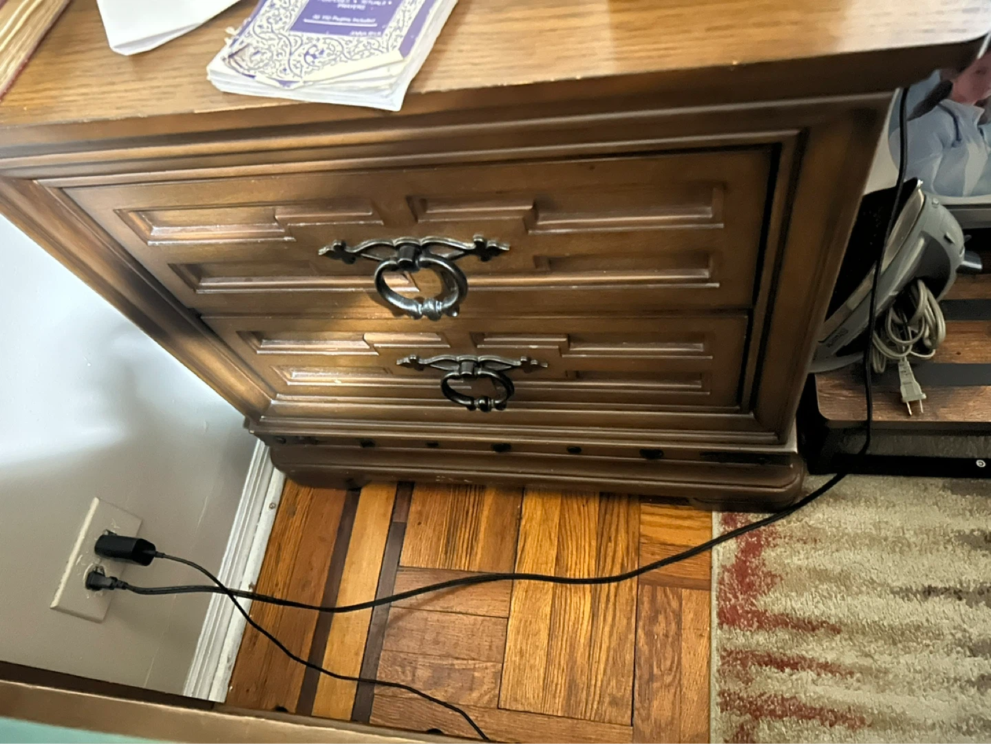 Vintage Wooden Bed Frame with Headboard