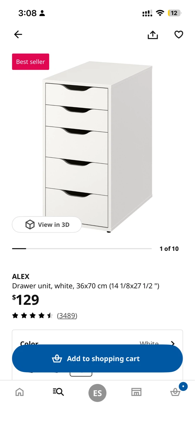 NEW IKEA ALEX Drawer Unit - White