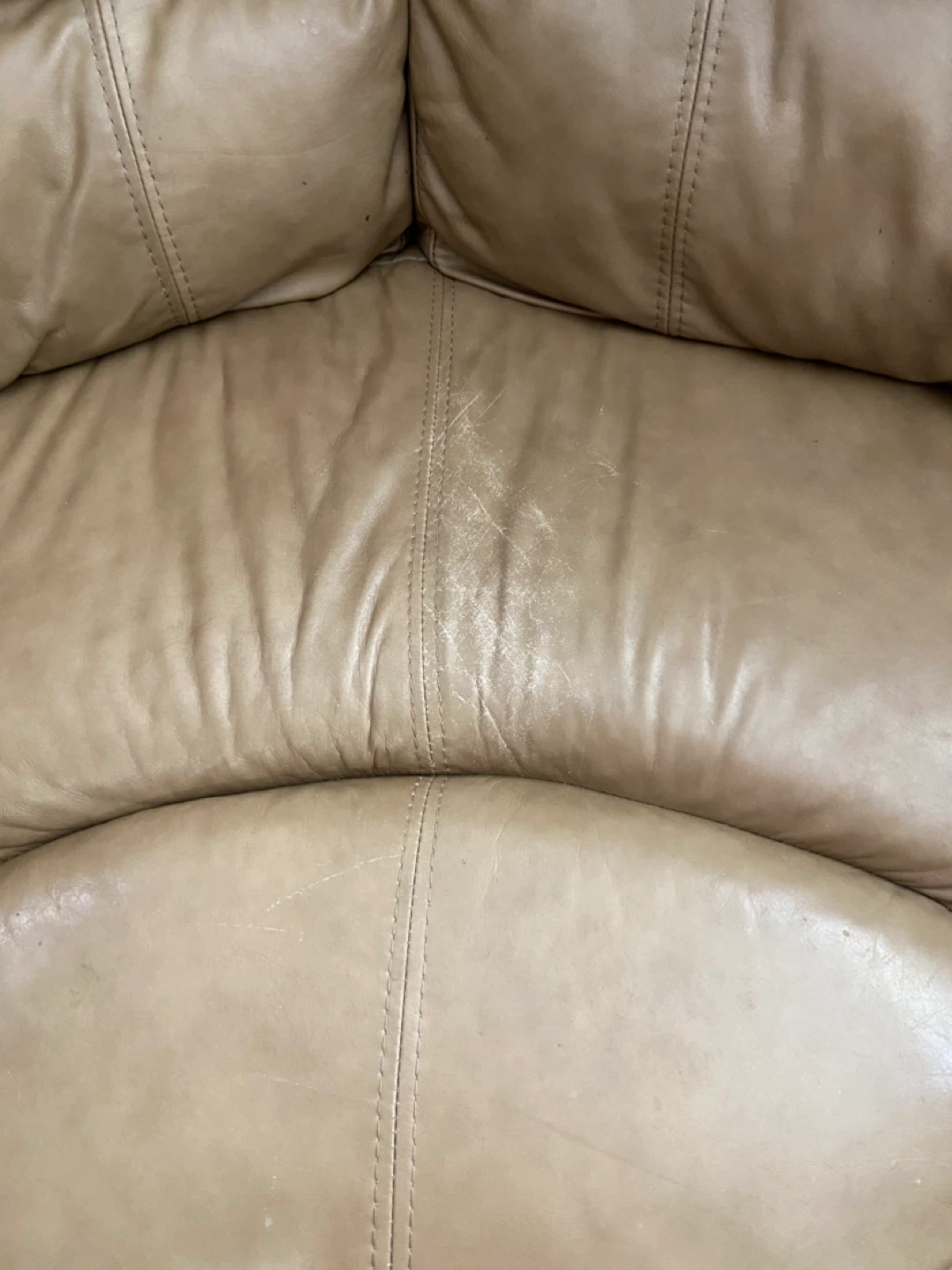 Tan Leather Sectional Couch with Recliners and Cup Holders - photo 3
