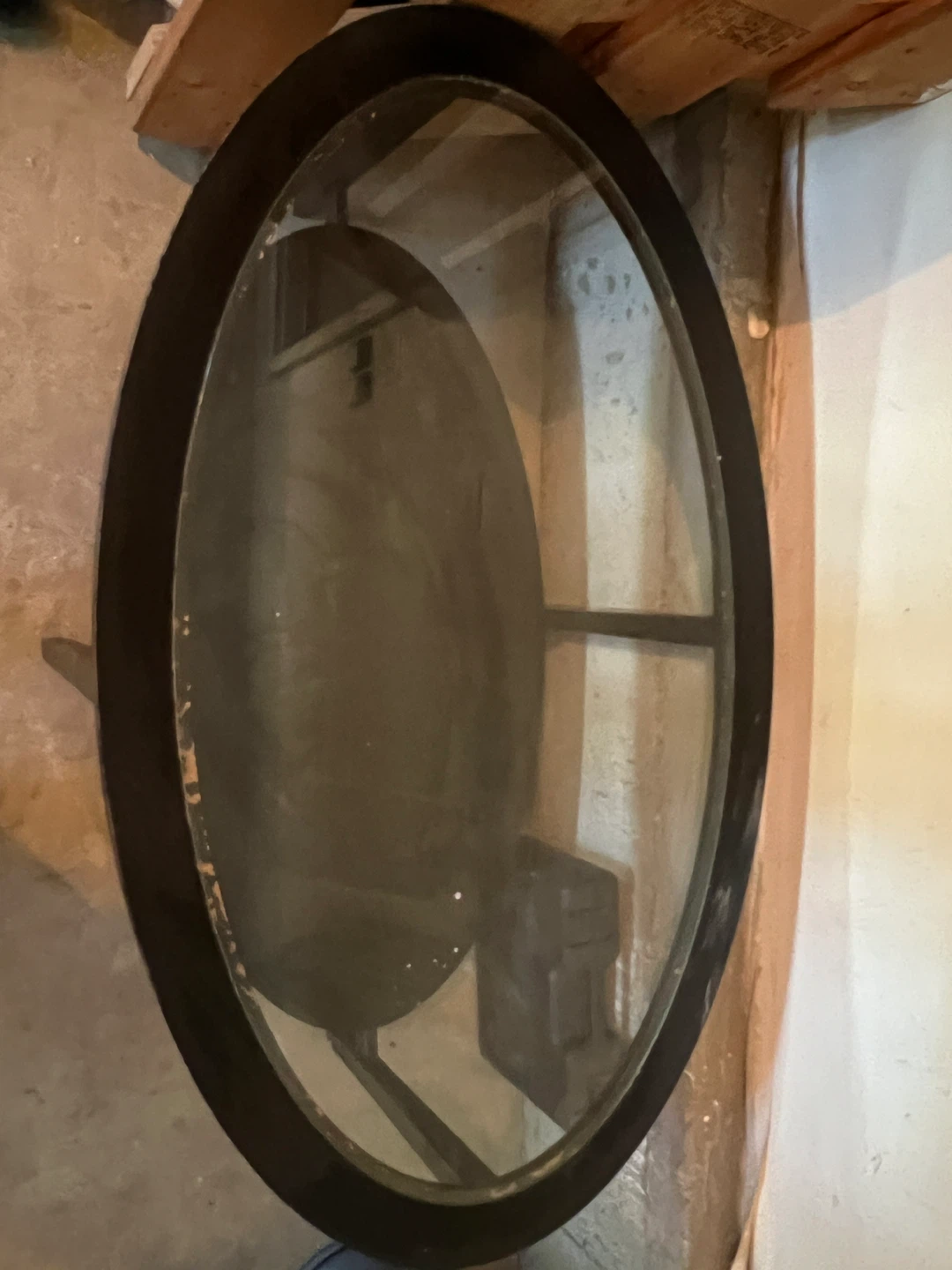 Black Oval Coffee Table with Glass Top and Shelf - photo 2