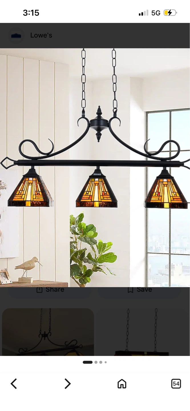 New 3-Light Billiard Fixture