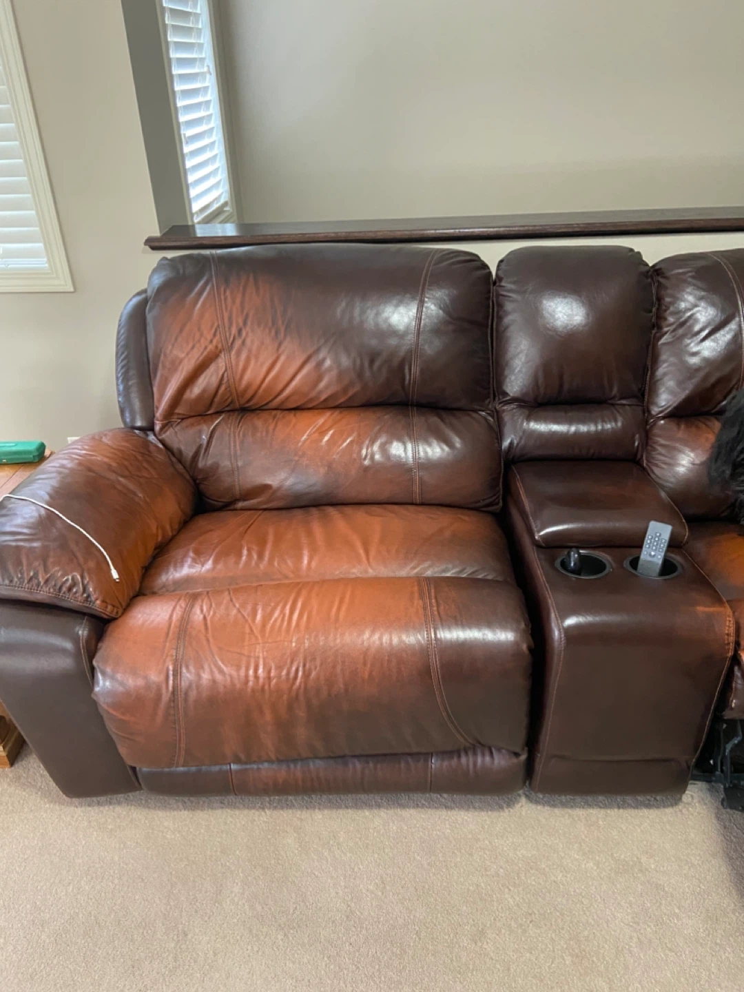 Leather Reclining Sofa - photo 2