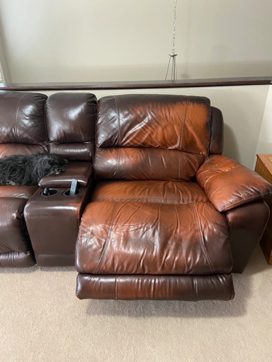 Leather Reclining Sofa - photo 3