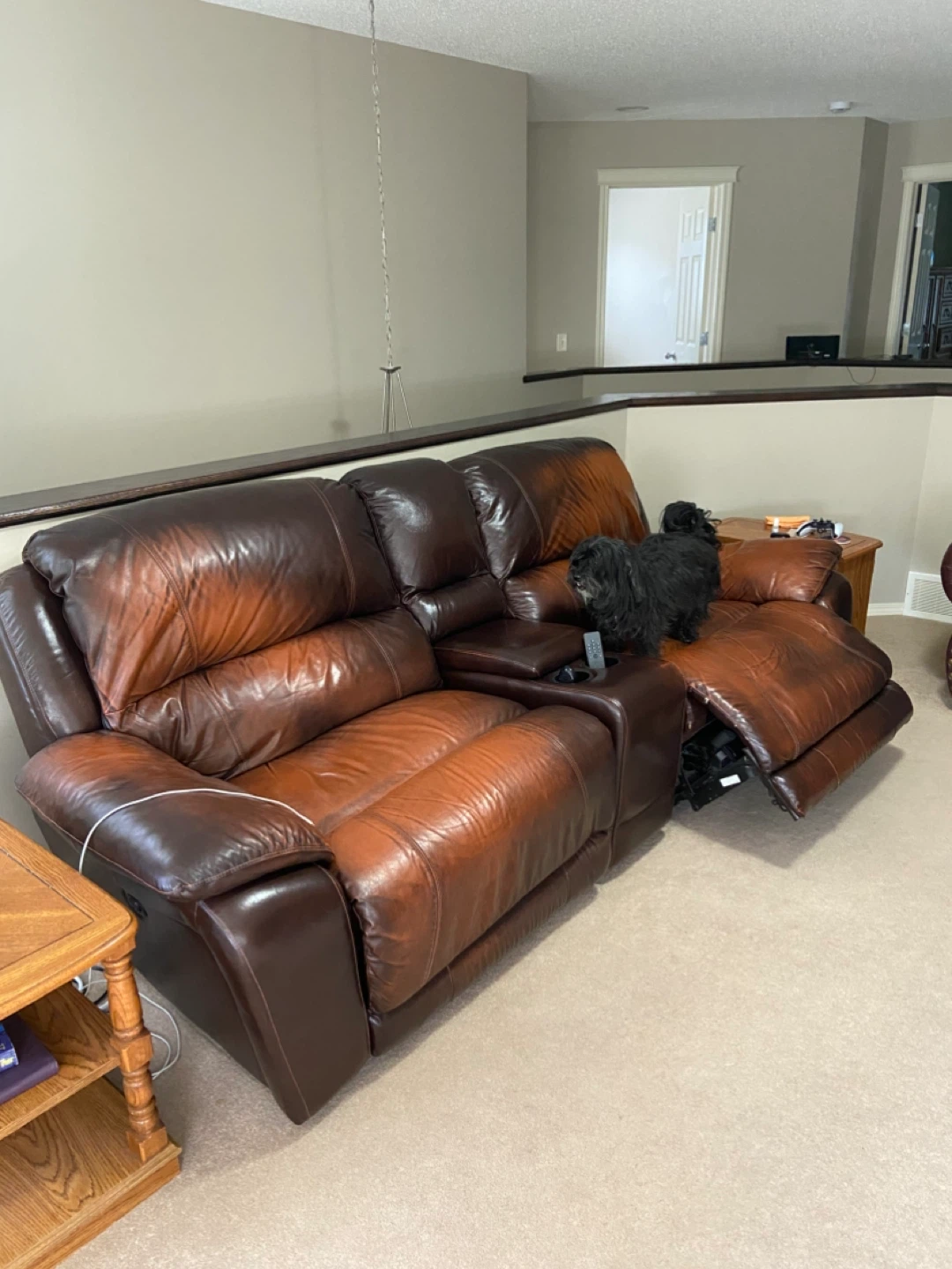 Leather Reclining Sofa