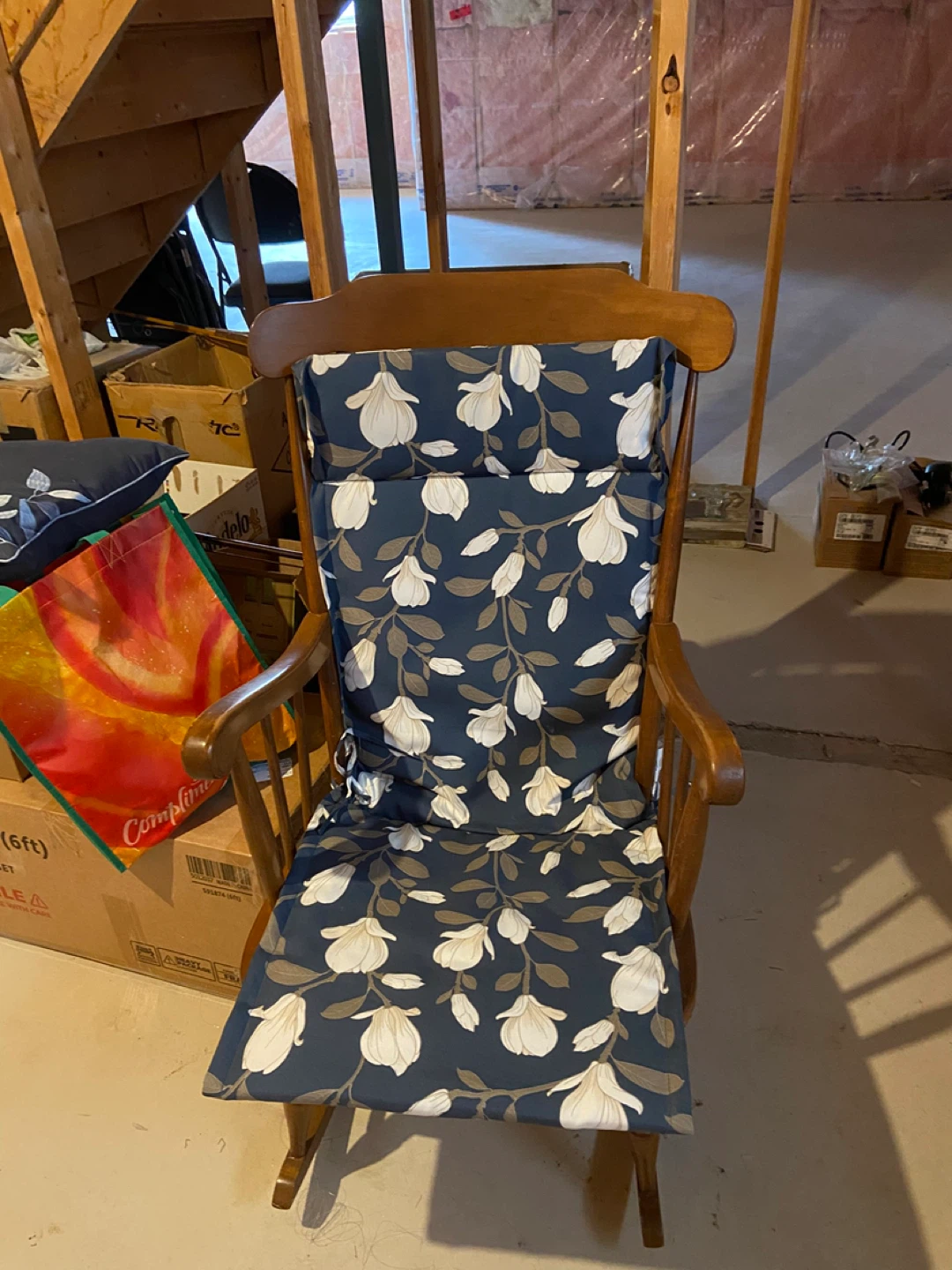 Wooden Rocking Chair with Cushion - photo 2
