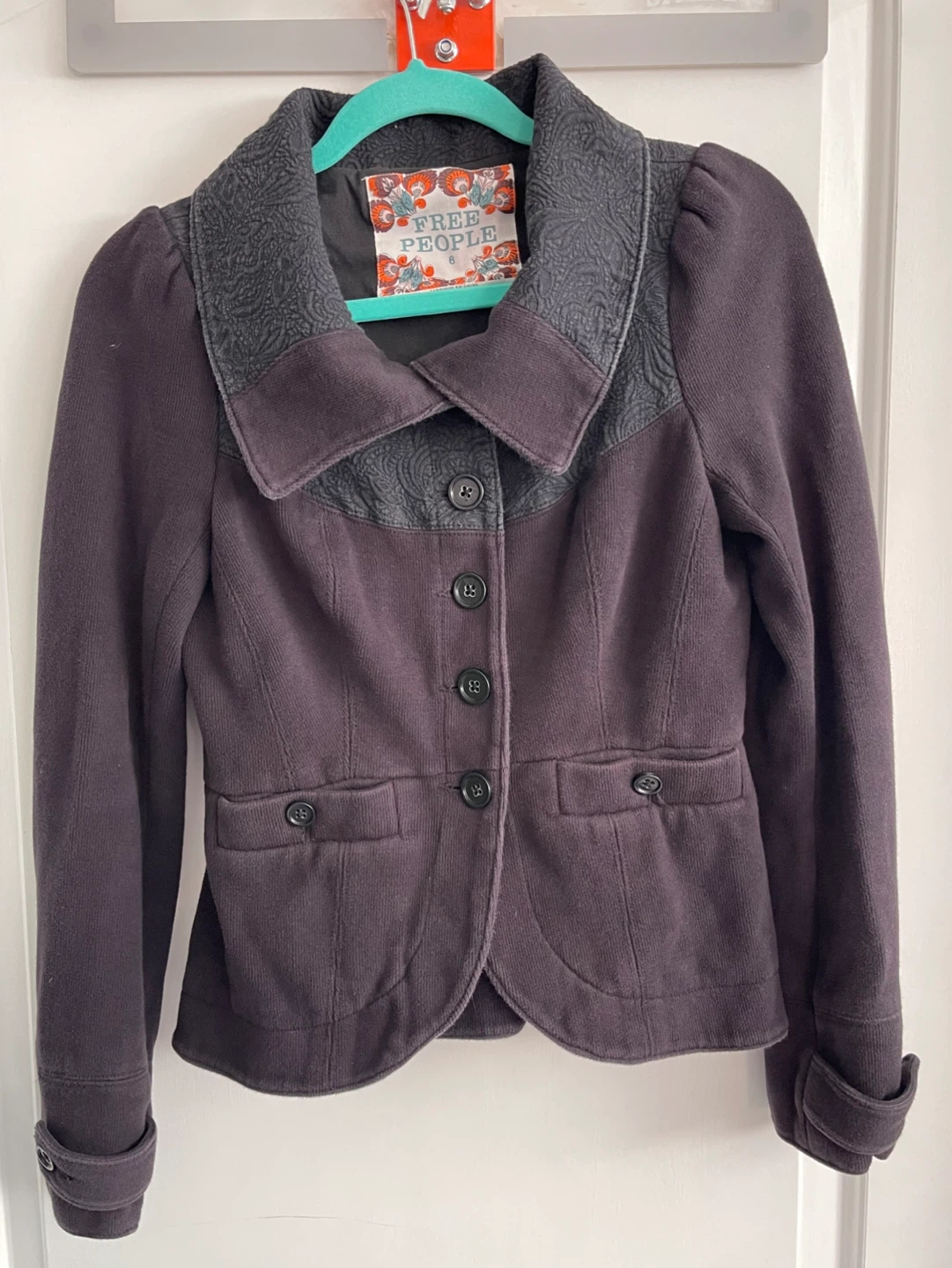 Vintage Free People Button-Up Blazer Jacket Size 6