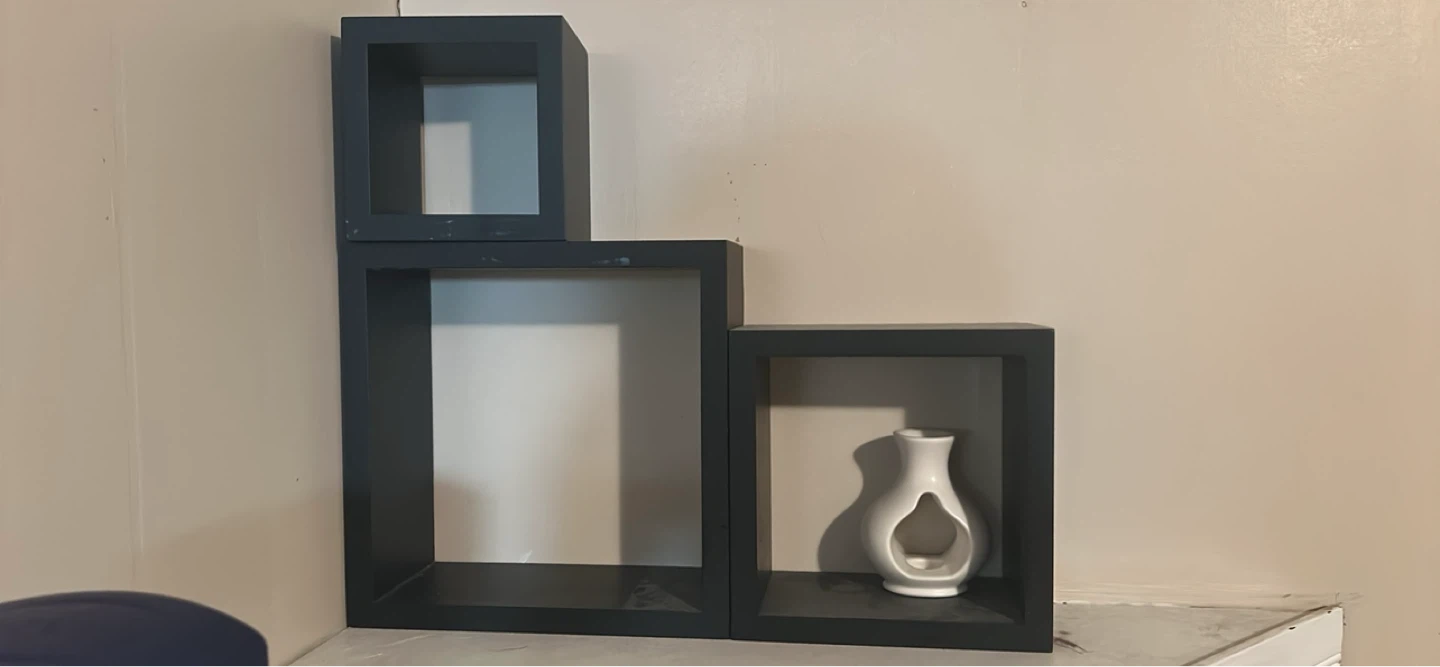 Dark Grey Cube Shelving Unit