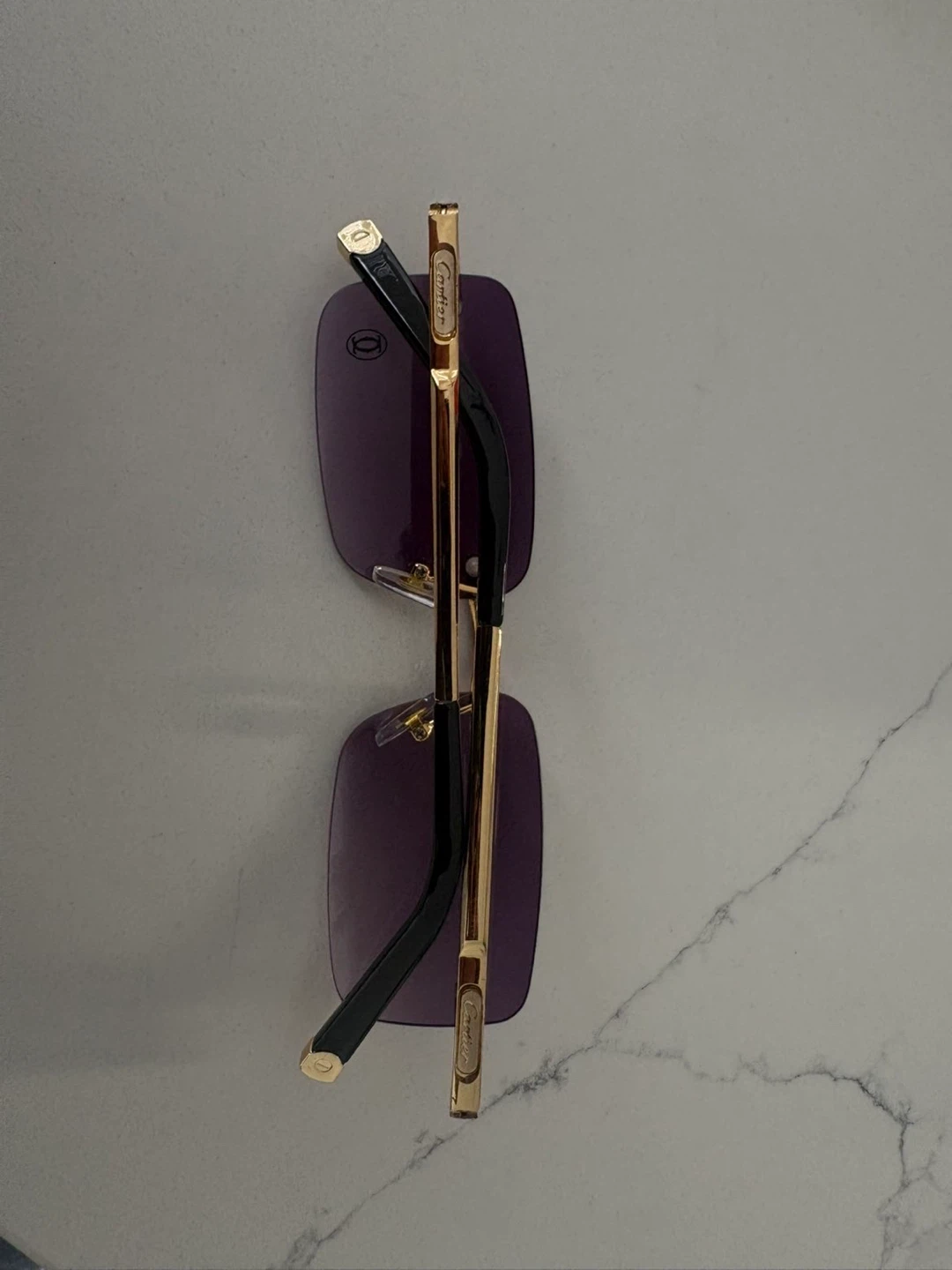 Cartier Sunglasses with Purple Lenses and Gold Trim - photo 4