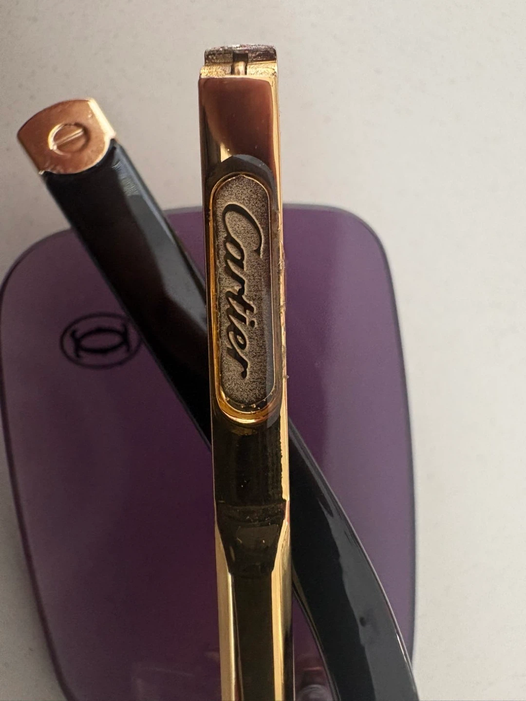 Cartier Sunglasses with Purple Lenses and Gold Trim - photo 3