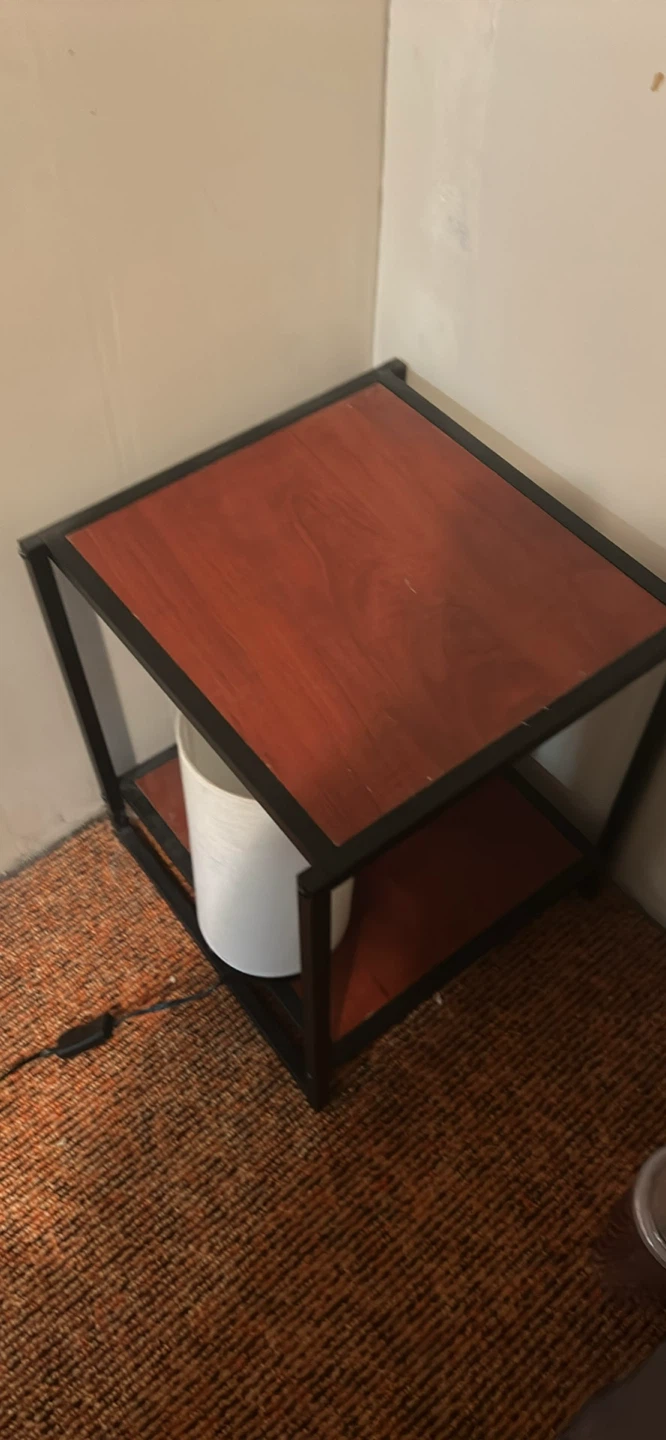 Wood and Metal End Table