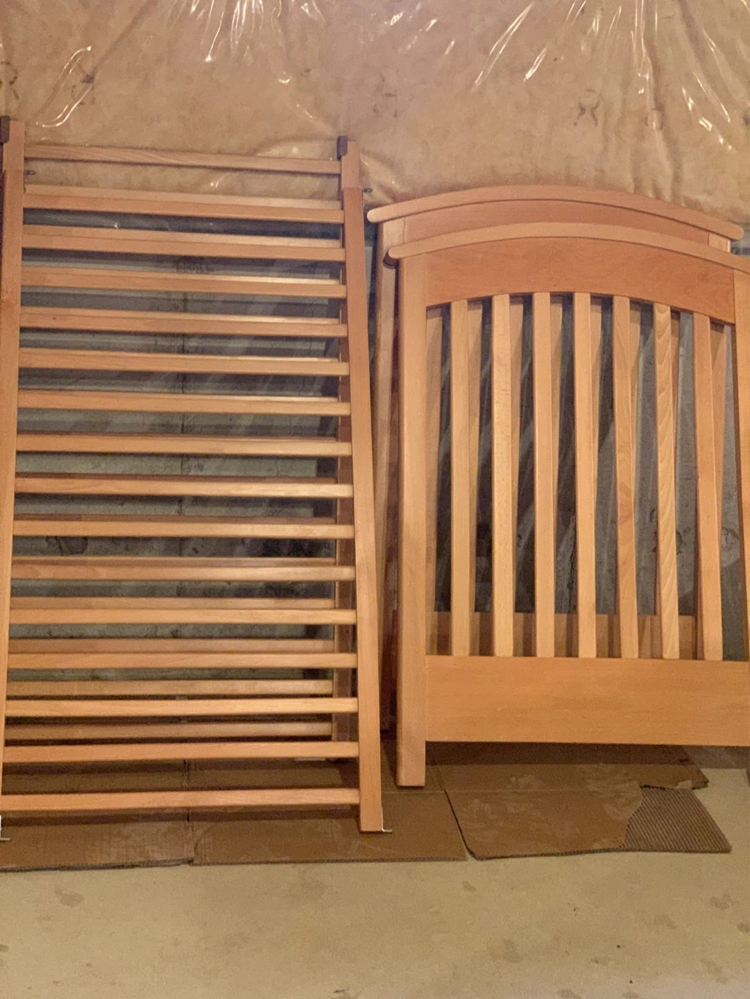 Wooden Crib Bed Frame with Mattress - photo 2