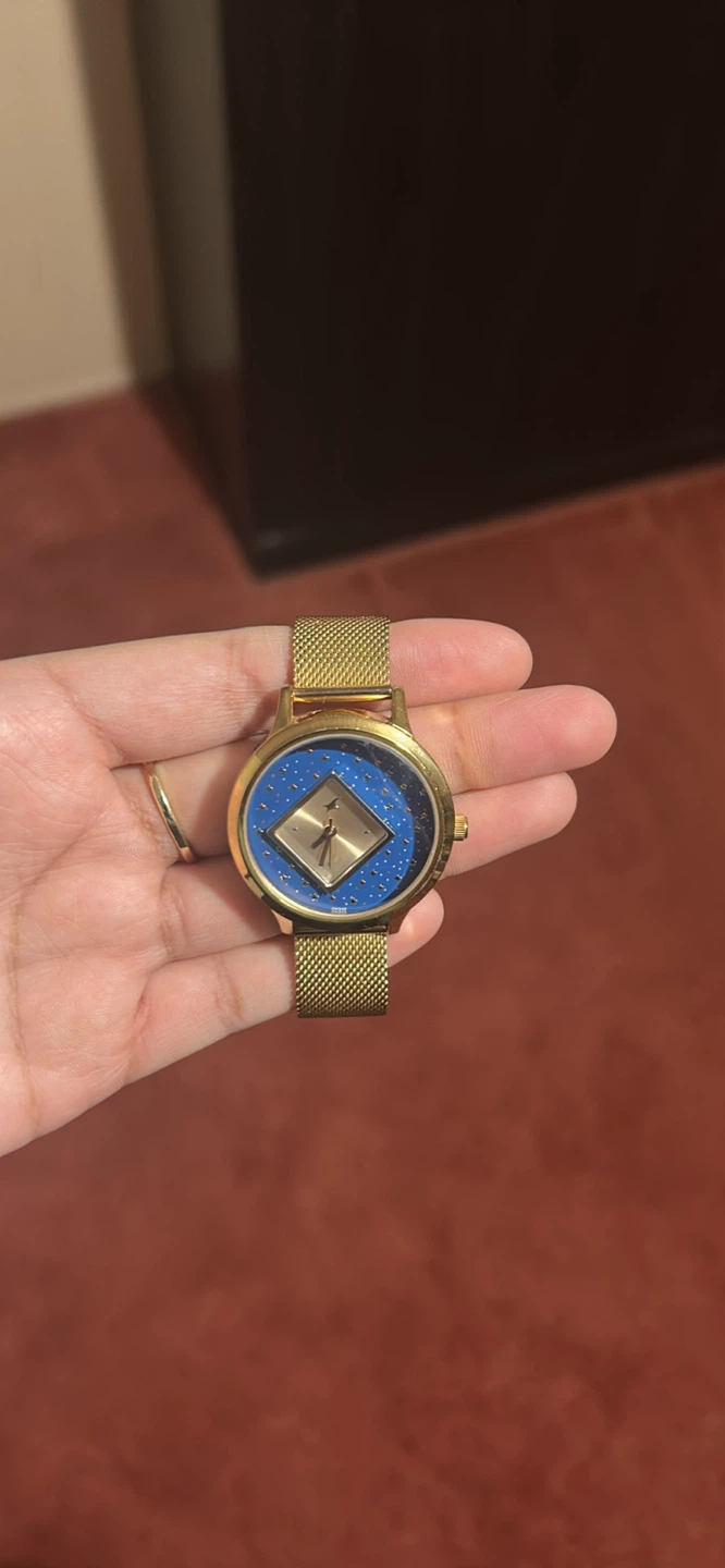 Fossil Watch - Gold Mesh Band, Blue Star Dial