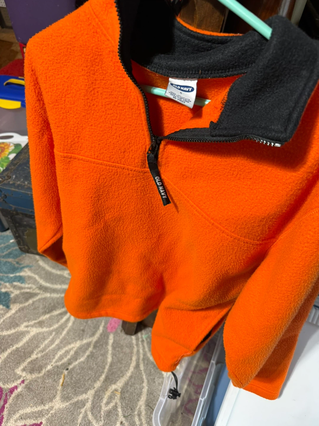Old Navy Orange Fleece 1/4 Zip Pullover - photo 3