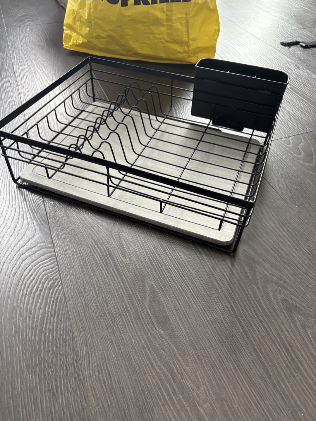 Dish drying rack w/ diatomite stone