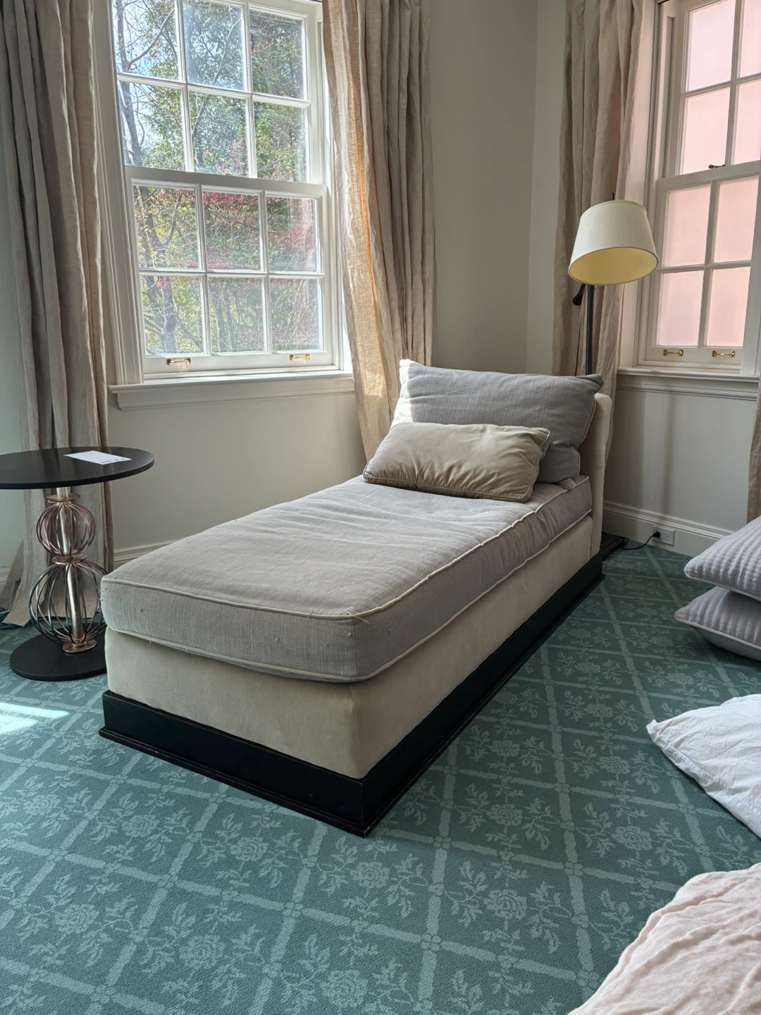 Light Grey Chaise Lounge with Pillows - photo 2