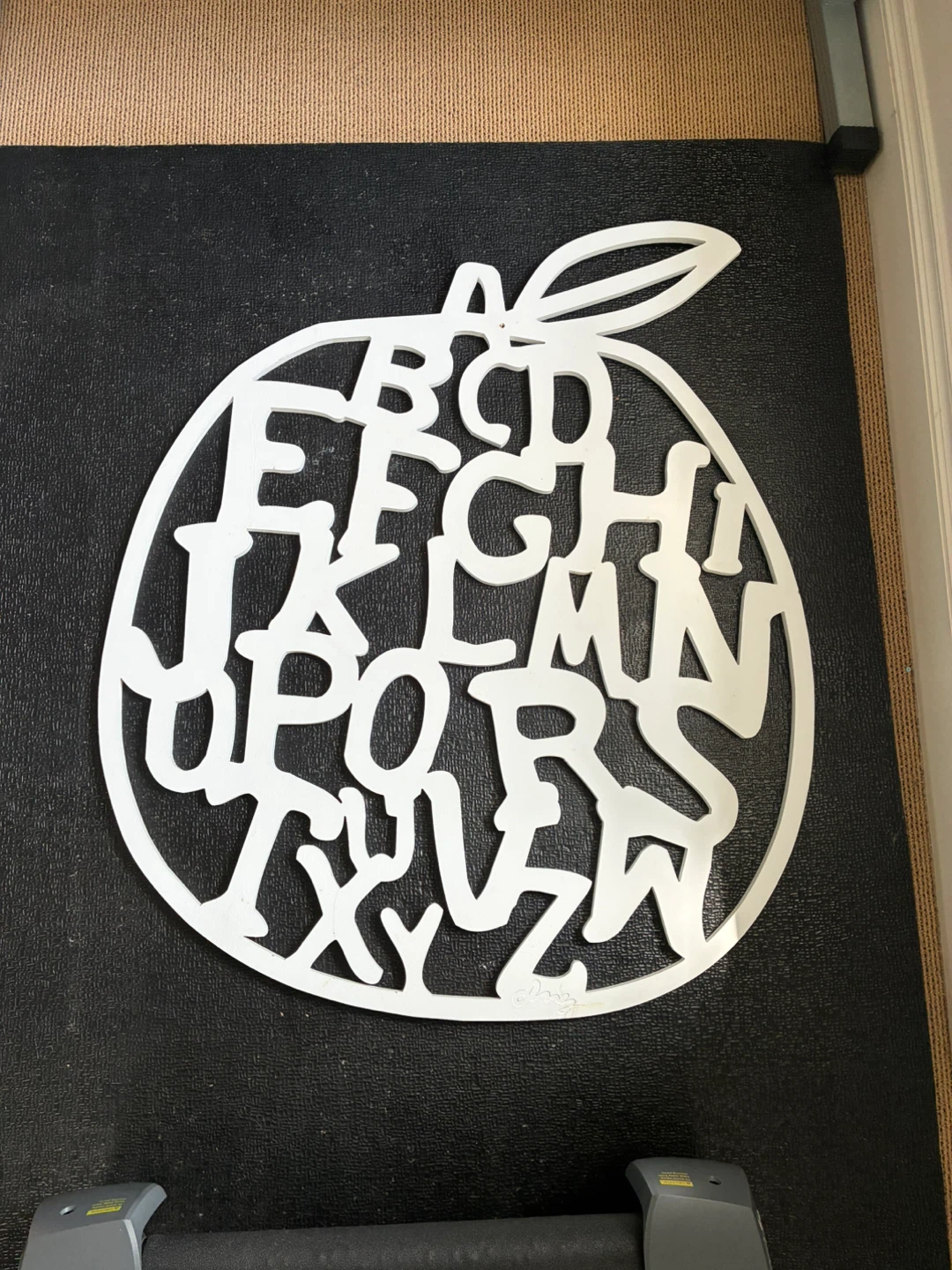White Apple Alphabet Wall Art