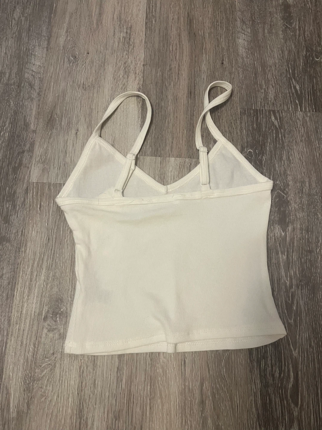 White Ribbed Camisole Tank Top - photo 2