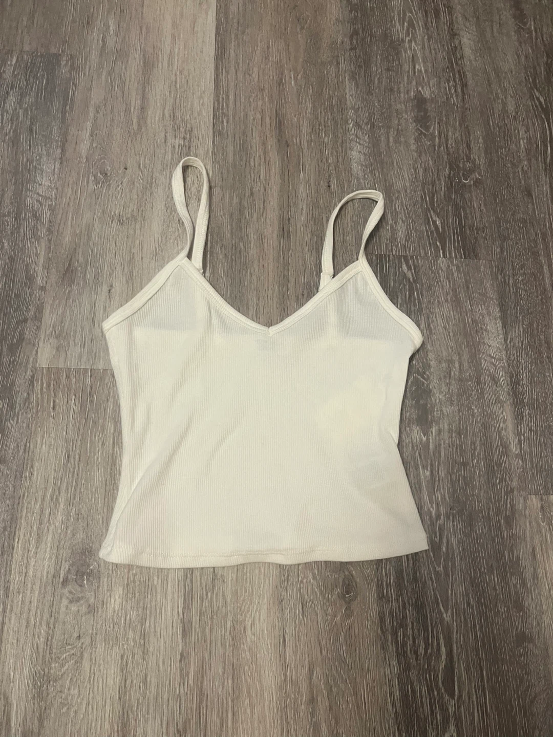 White Ribbed Camisole Tank Top