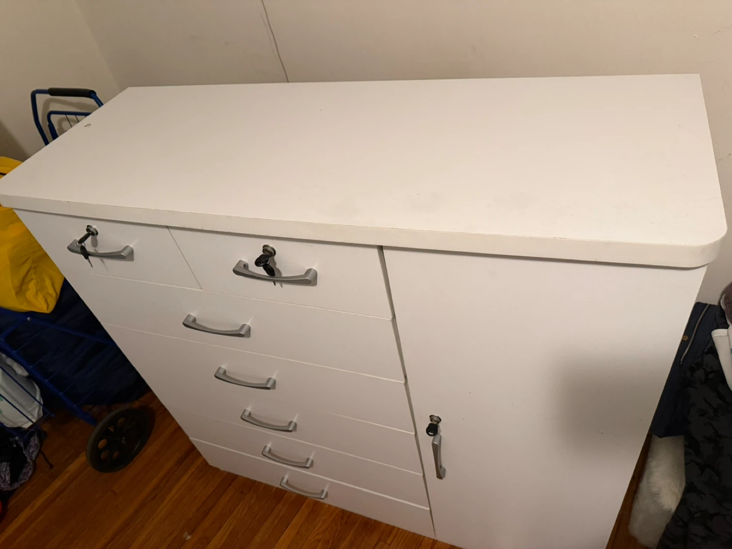 White Tall Dresser with Cabinet - photo 2