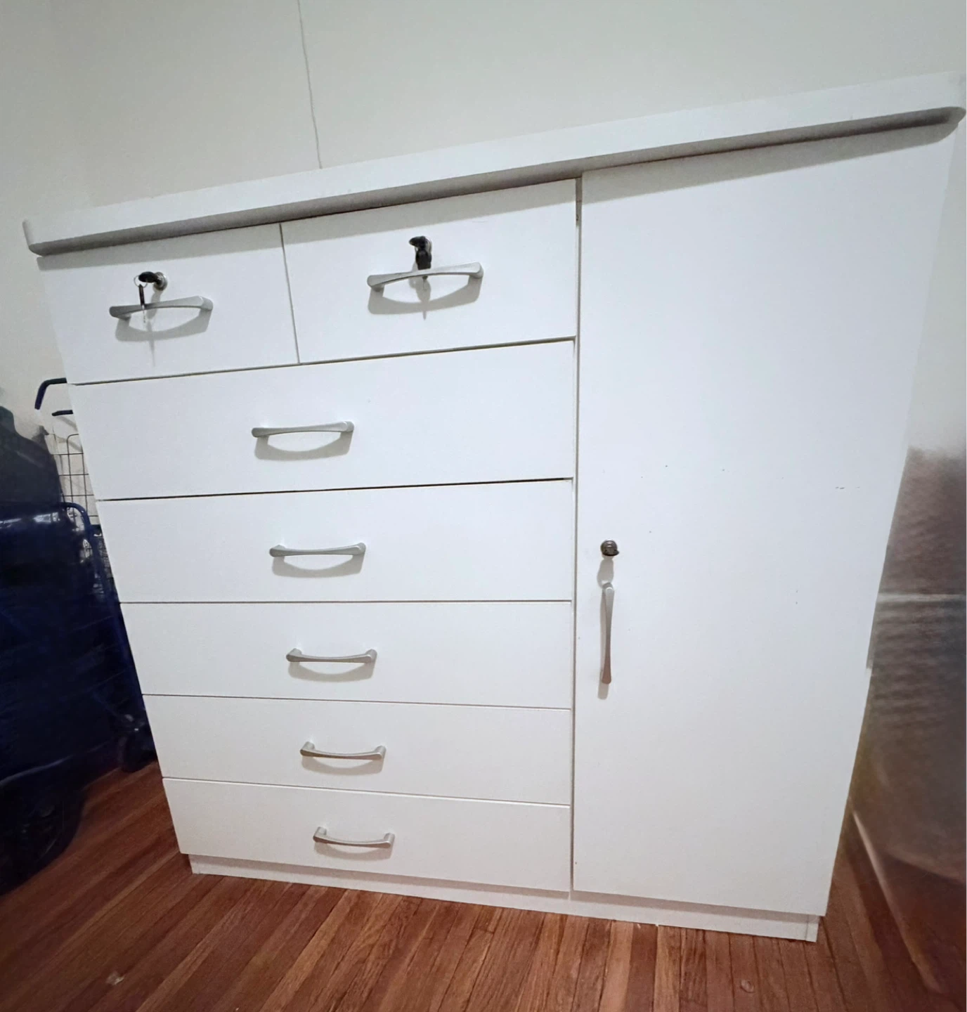 White Tall Dresser with Cabinet