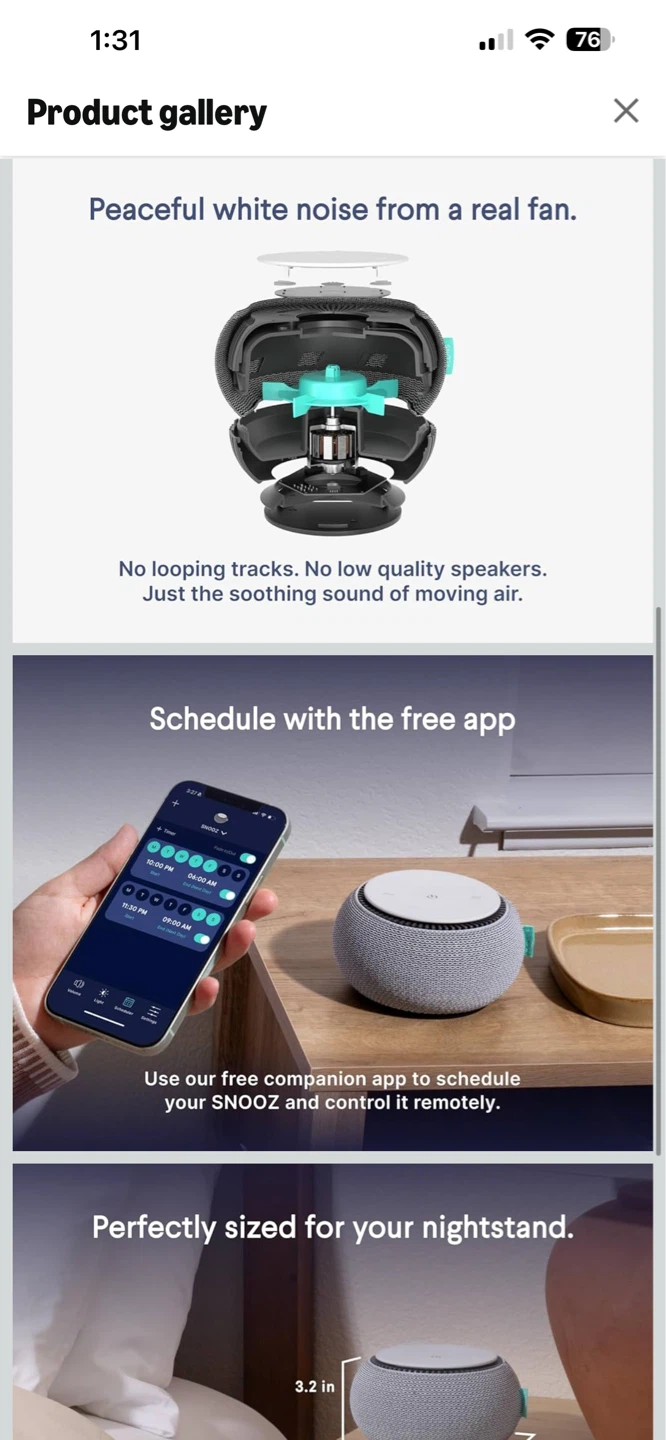 SNOOZ Smart White Noise Machine White - photo 4
