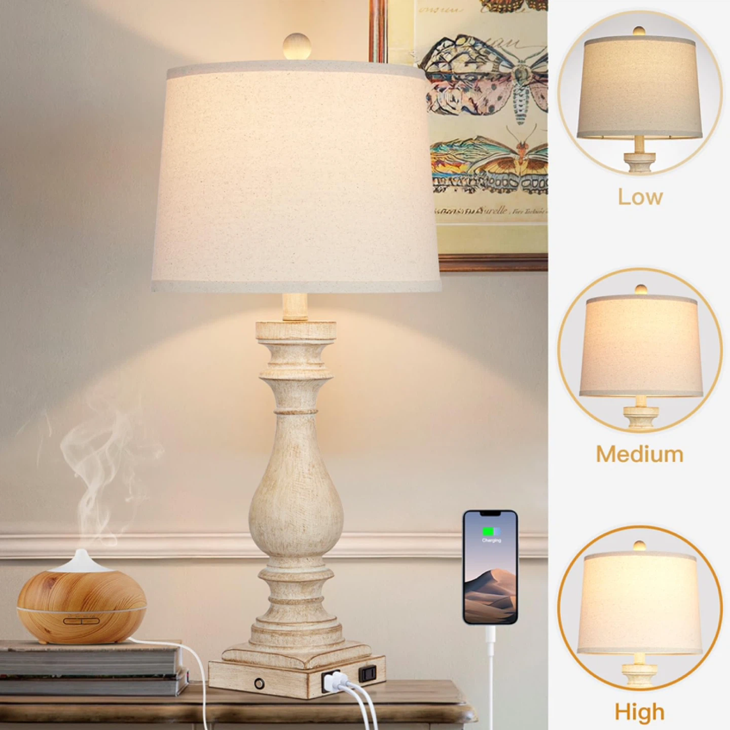 VintageTall Table Lamp Set of 2 - photo 3
