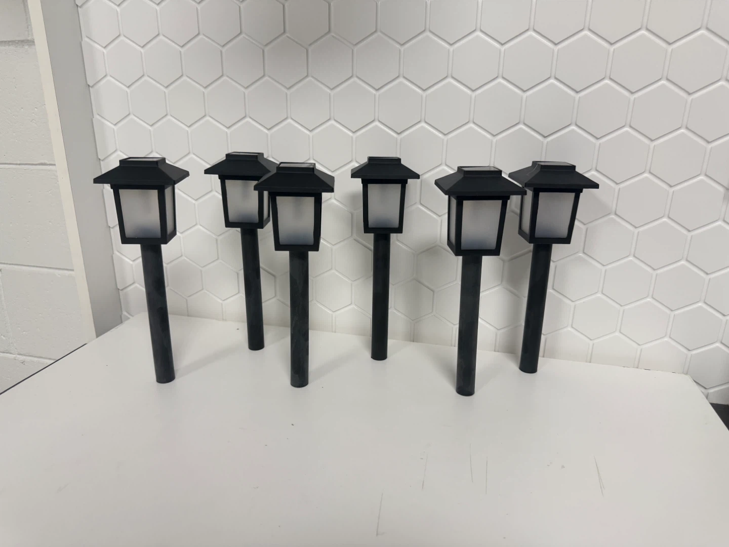 Set of 6 Black Solar flame effect Pathway Lights - photo 2