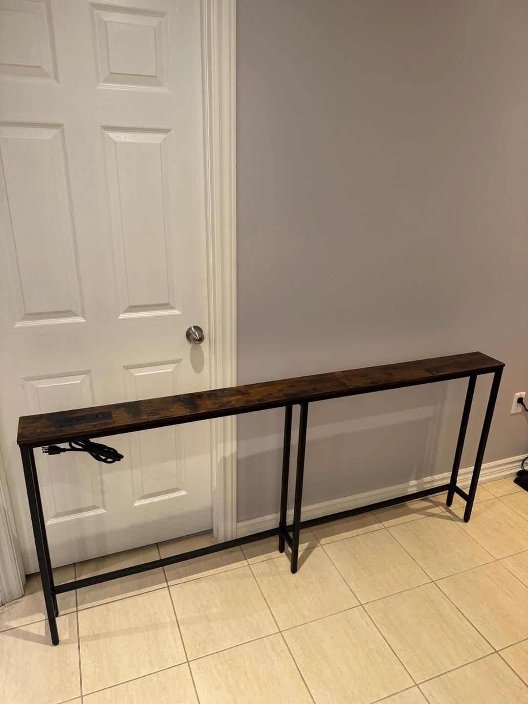Sleek Console Table with Built-in Power Strip