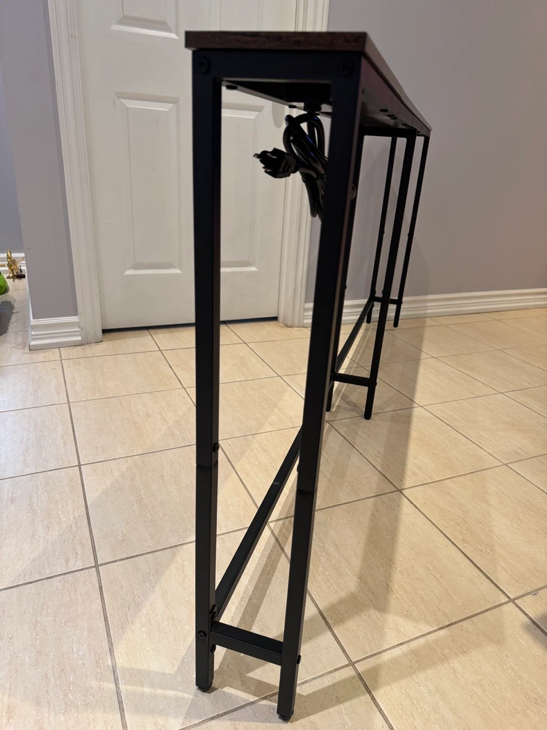 Sleek Console Table with Built-in Power Strip - photo 3