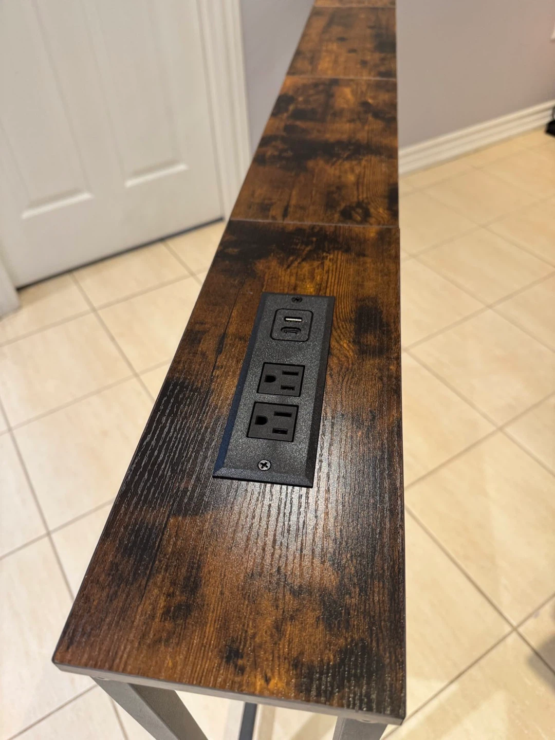 Sleek Console Table with Built-in Power Strip - photo 2