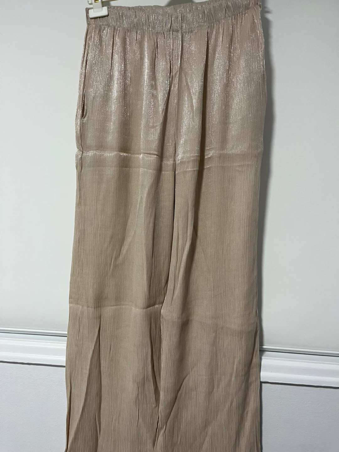 Sparkly Beige Shirt and Pants Set - photo 2