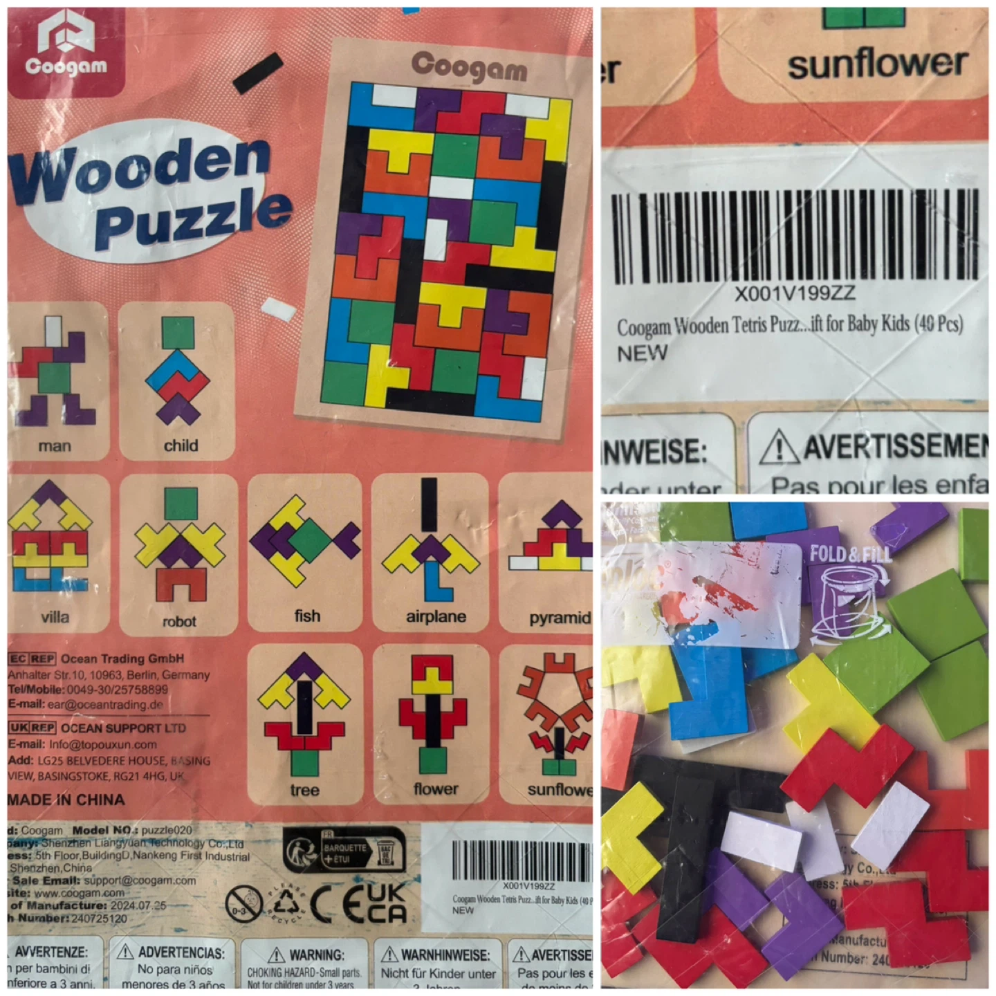 (Coogam) Wooden Puzzle - *40 Pieces*