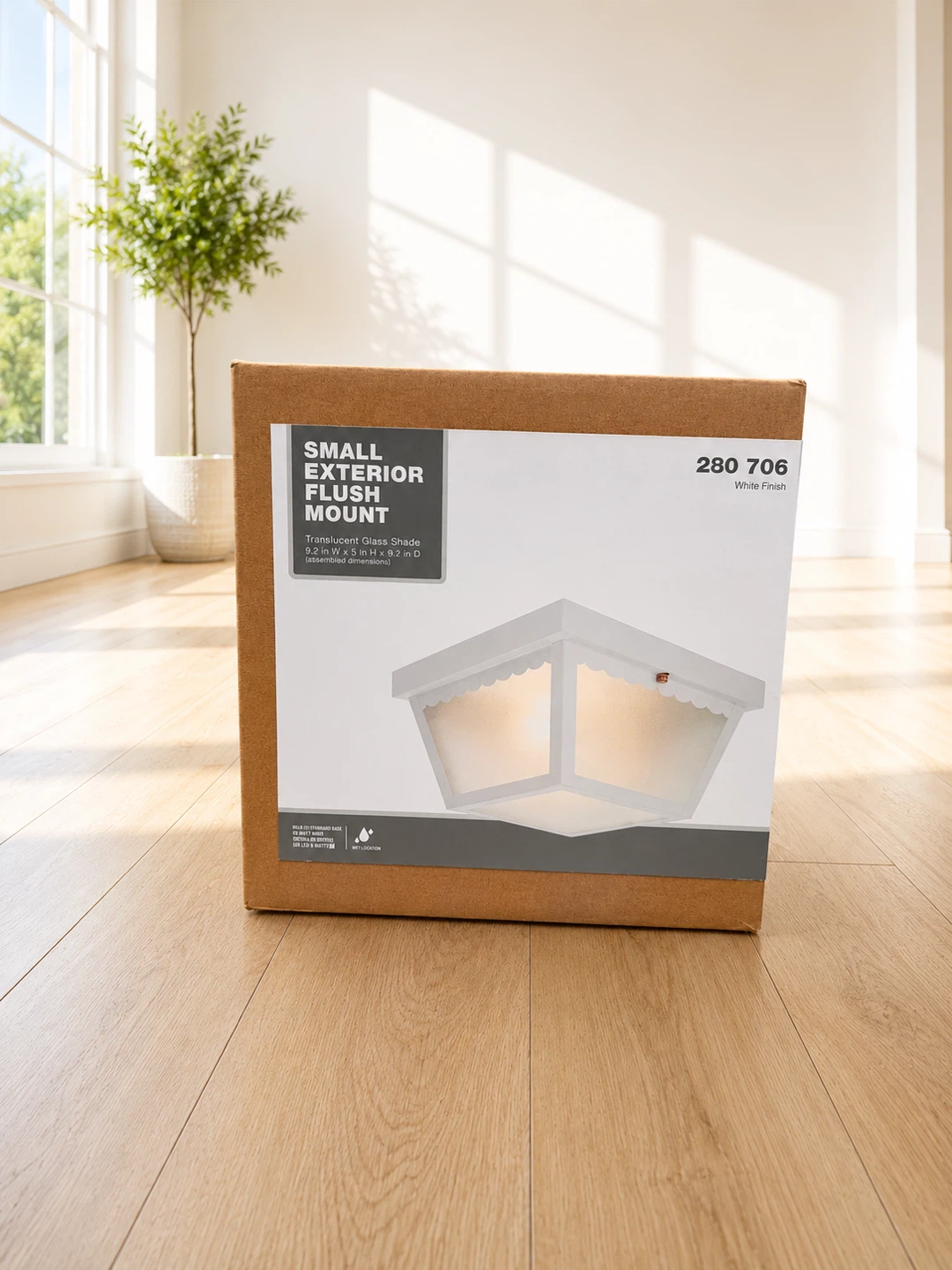 1- Small Exterior Flush Mount Light