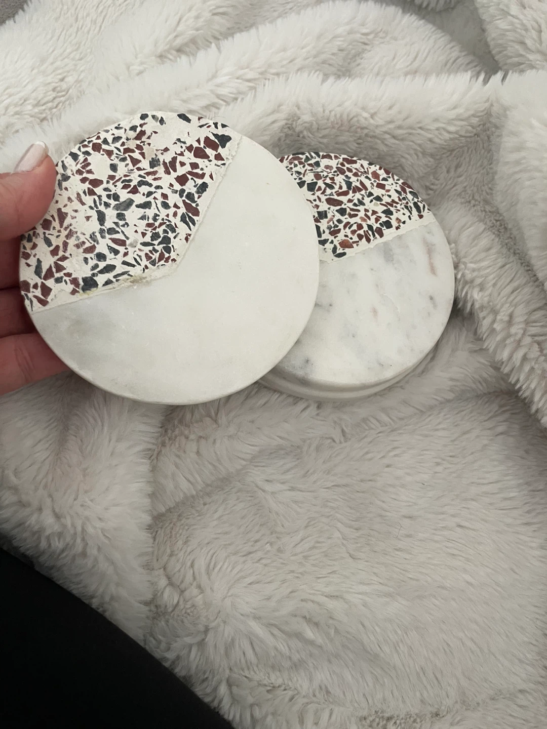 Set of 4 Round Terrazzo and Marble Coasters - photo 2
