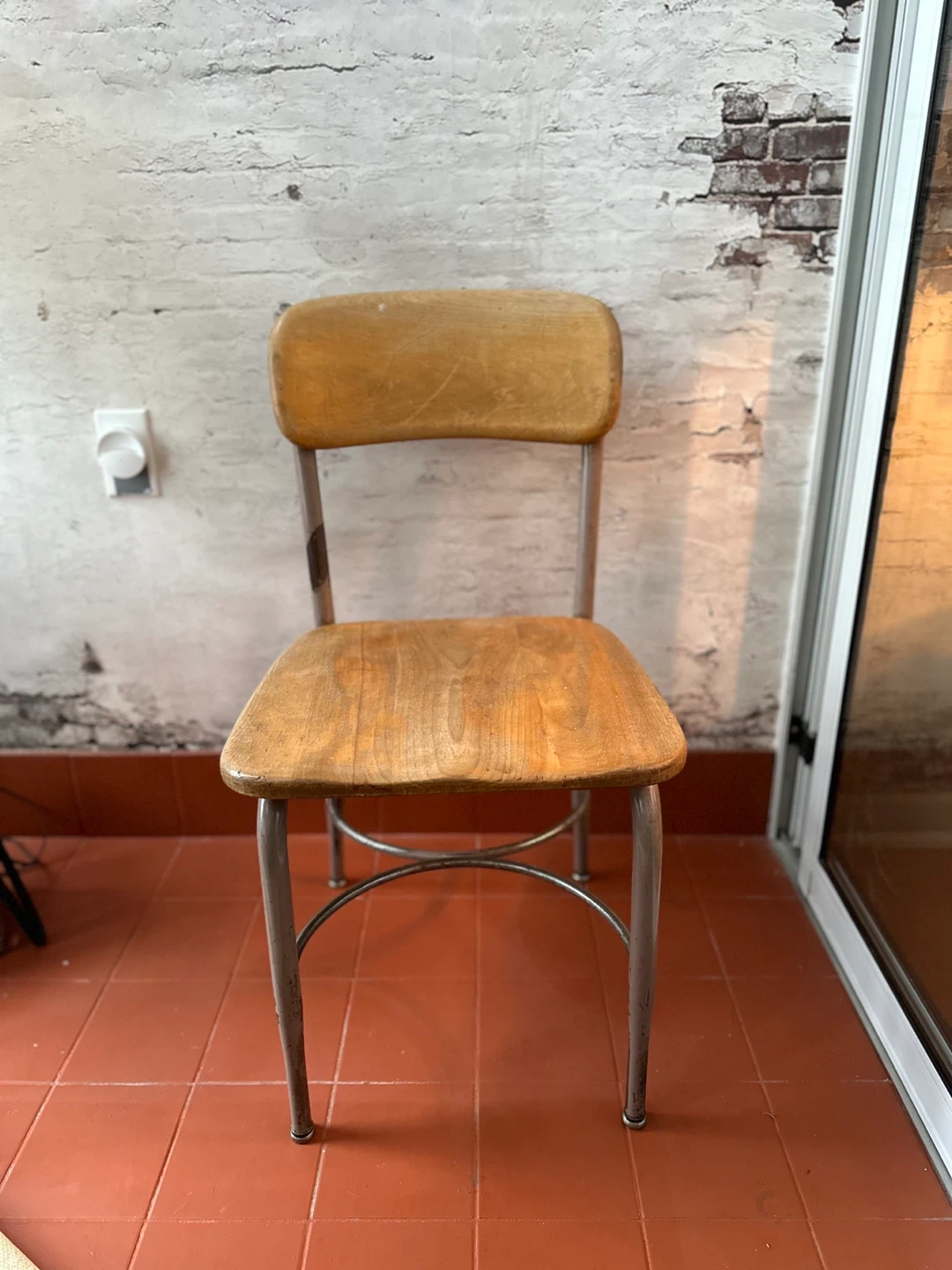 Mid-Century Heywood-Wakefield Maple Wood Steel Chair