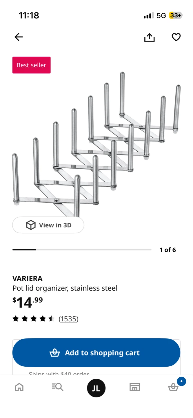 IKEA VARIERA Pot Lid Organizer, Stainless Steel - photo 4