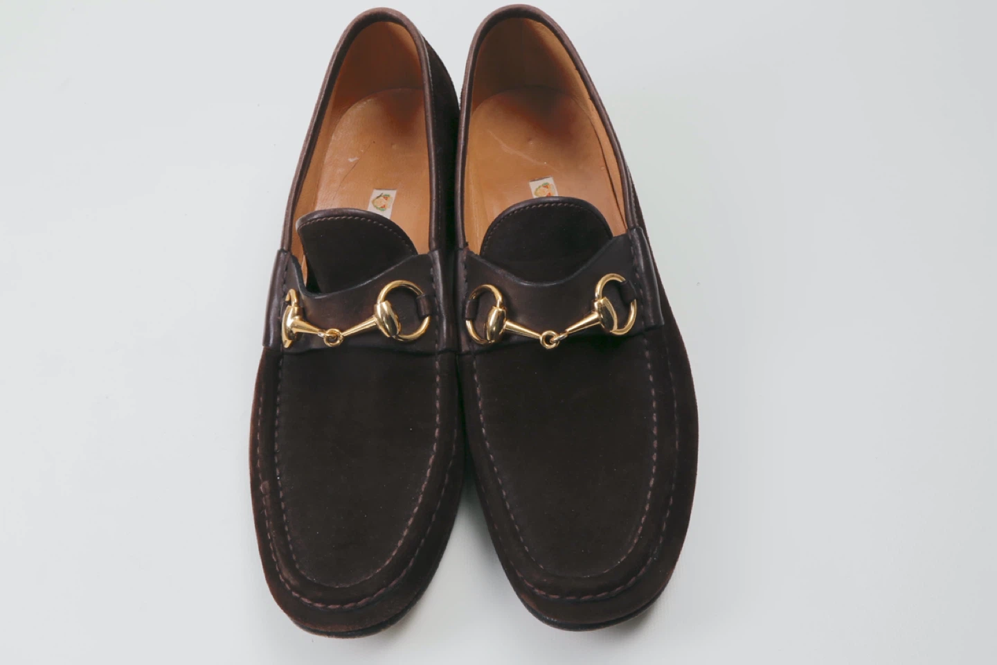 Vintage Gucci Brown Suede Loafers with Gold Horsebit Detail - photo 4