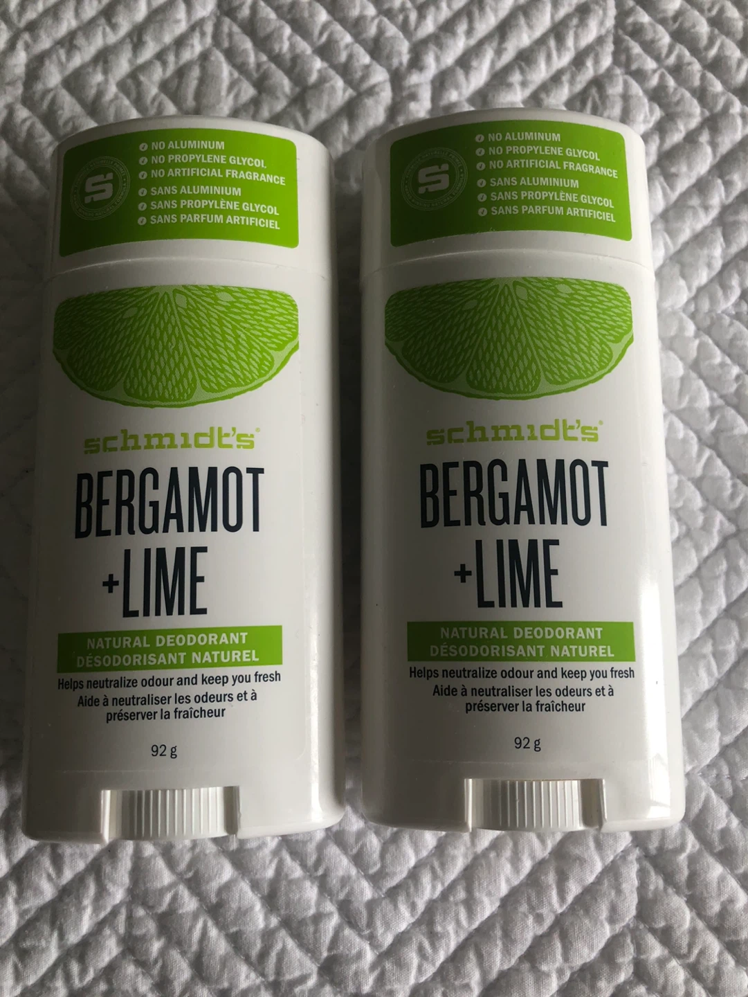 Schmidt's Bergamot + Lime Natural Deodorant (2 x 92g)
