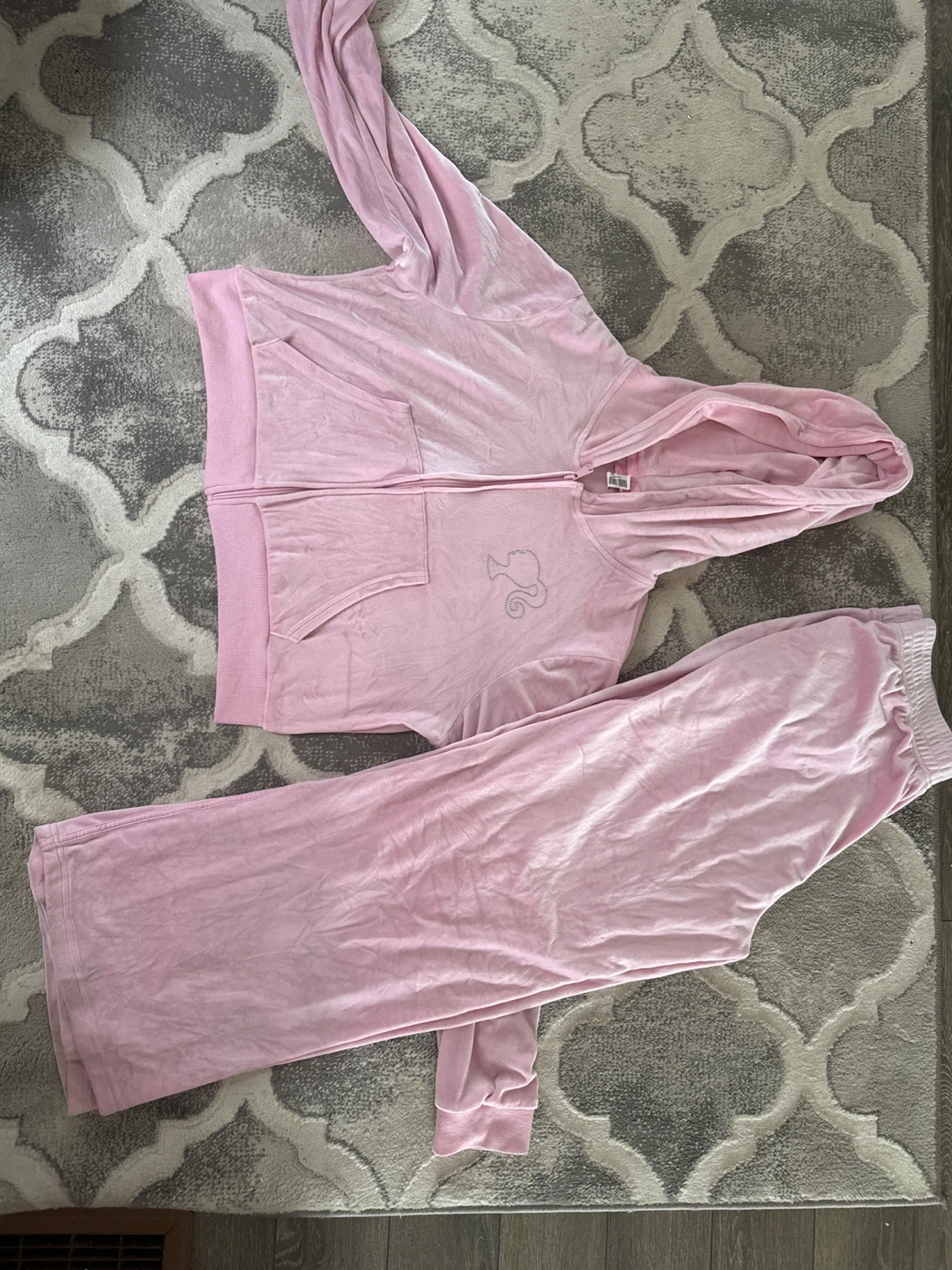 Pink Velour Barbie Tracksuit Set