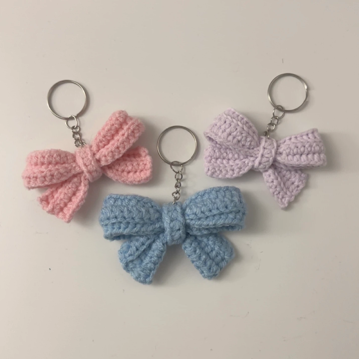 Handmade Crochet Bow Keychain (Customizable)