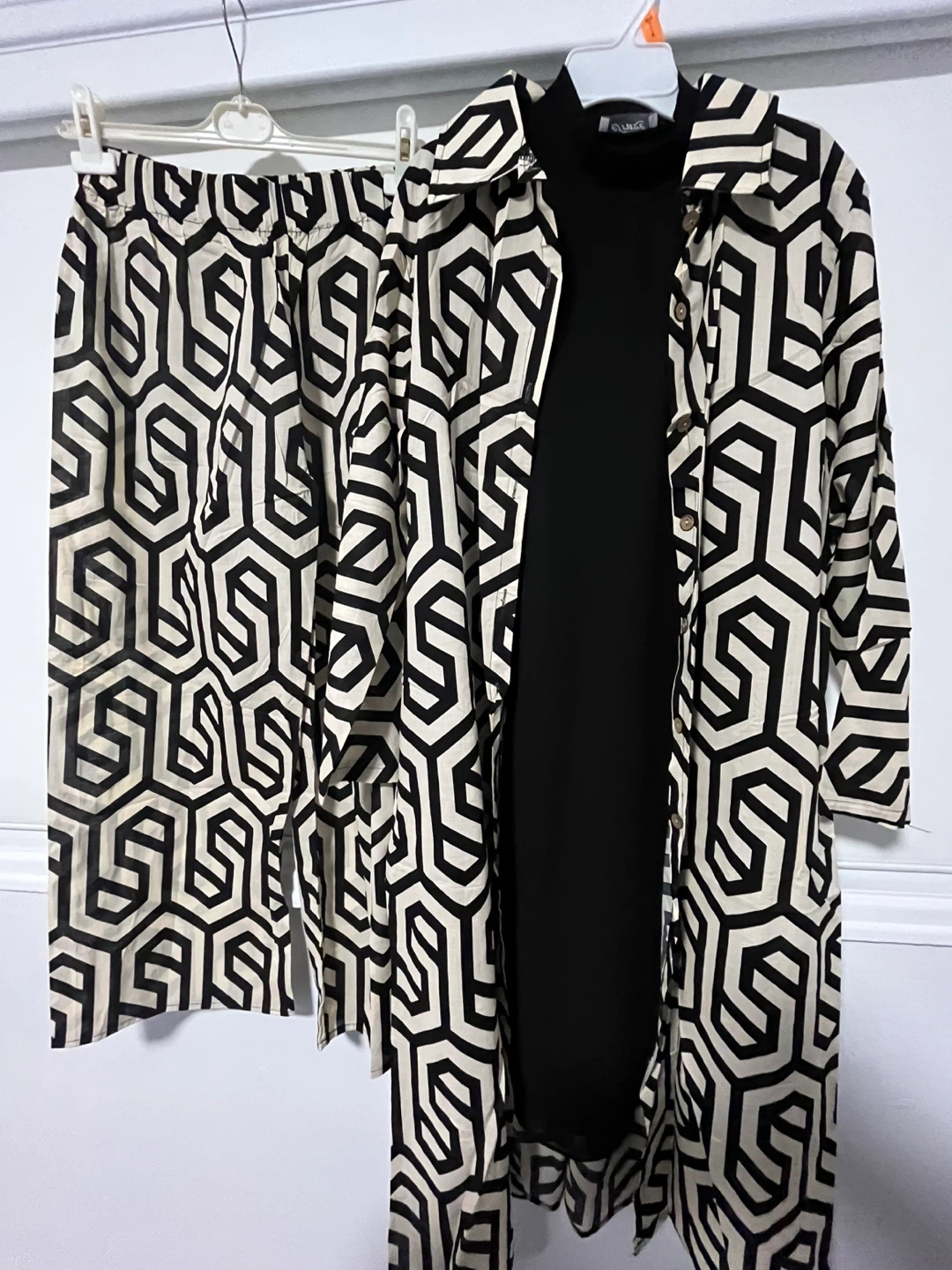 Geometric Print Shirt and Pants Set